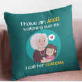 Angel Watching Over Me Grandma Cushion with Filler, 12x12 Inch