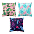 Floral Flowers Cushion Cover Set of 3 – 24x24 inch Sofa Decor