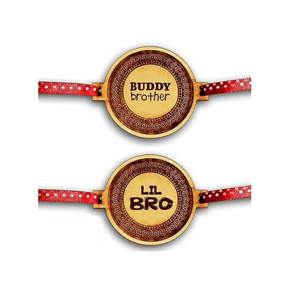 TheYaYaCafe Family Rakhi for Brother Set of 2 Engraved Little Bro Buddy Brothers Rakhi Raksha Bandhan