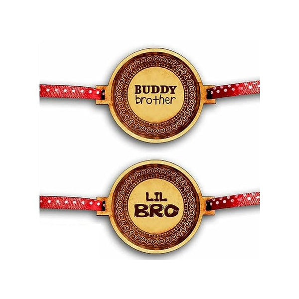 TheYaYaCafe Family Rakhi for Brother Set of 2 Engraved Little Bro Buddy Brothers Rakhi Raksha Bandhan