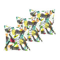 Giraffe and Zebra Animal Floral Cushion Cover Set of 3, 20x20 inches