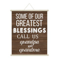 Grandpa & Grandma Blessings Wall Hanging Scroll Canvas - 24x24
