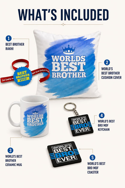 Worlds Best Brother cushion cover and mug