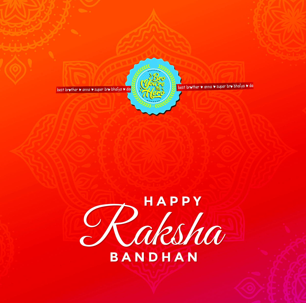 Bro You Are My Hero Kids Rakhi for Little Brothers