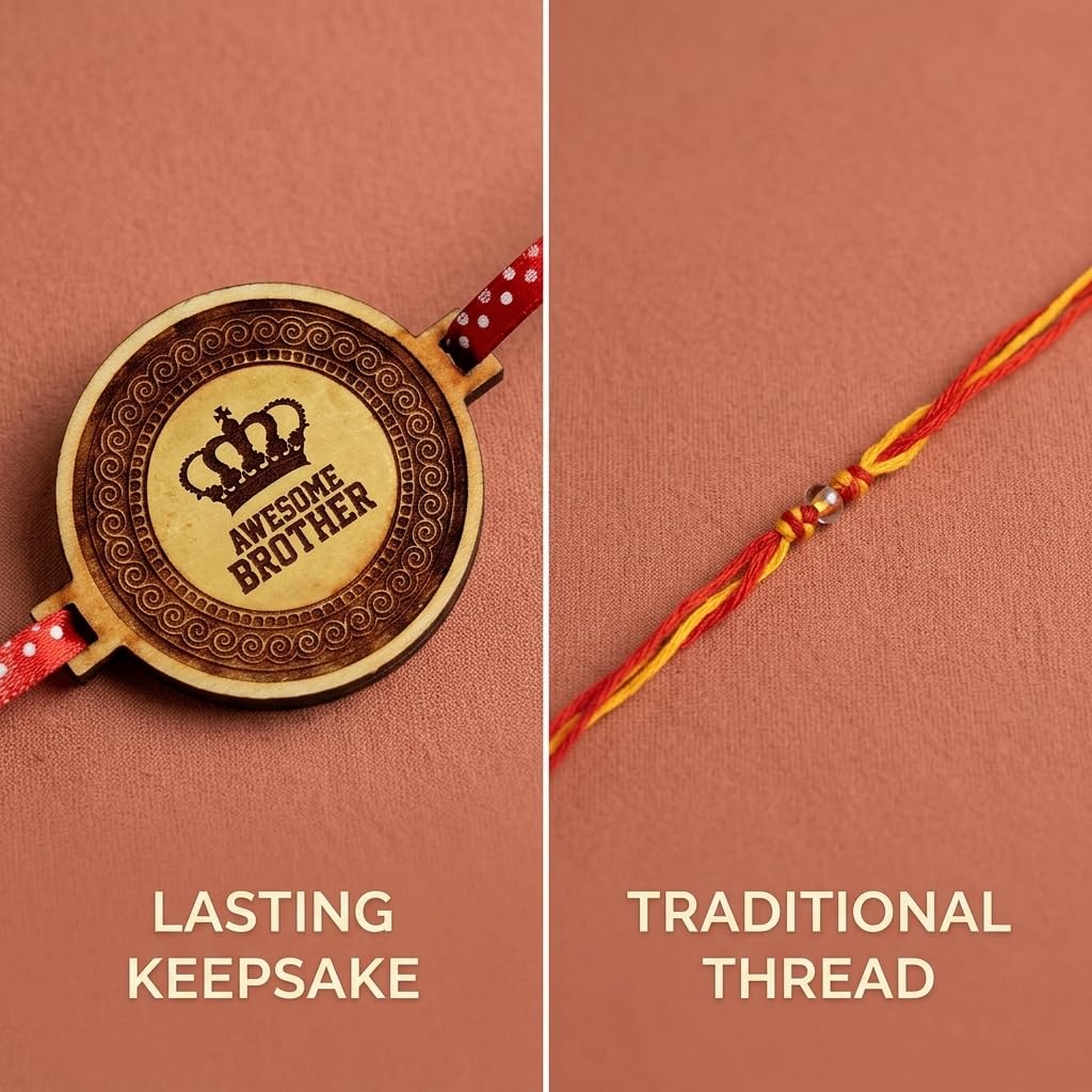 Moustache, Awesome & Gabru Brother Engraved Rakhi, Set of 3