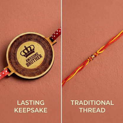 Moustache, Awesome & Gabru Brother Engraved Rakhi, Set of 3