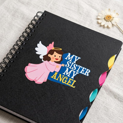 TheYayaCafe Sister Printed Wirebound Notebook My Sister My Angel A5 Size 8.5x6 Inches, 300 Ruled Pages, Didi