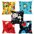 Attractive Floral Cushion Cover Set of 5, 20x20 inches