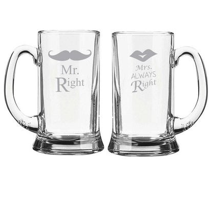 Mr Right Mrs Right Beer Mug