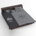 His Side Her Side Velvet Couple Bedsheet, King Size