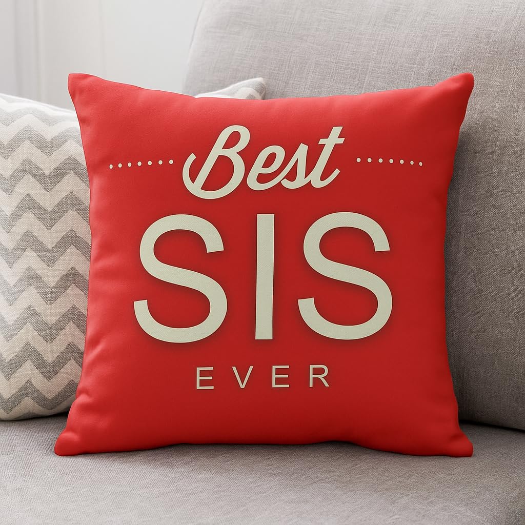 TheYayaCafe Rakhi Gift Hamper for Sister Best Sis Ever, Set of 6 with Mug Cup Coaster Magnet Scroll Cushion Cover, Raksha Bandhan Birthday Bhaidooj Gift for Sister from Brother and Family