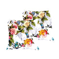 Rose Floral Printed Cushion Covers Set of 2, 12x12 inch