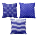 Indigo Printed Cushion Covers Set of 3, 16x16 inch