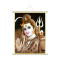 Pious Lord Shiv Canvas Wall Scroll Painting 15x20 in - Shivratri