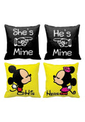 He's Mine She's Mine His & Her Love Cushion Covers Set of 4