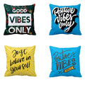 Positive Vibes Only Motivational Cushion Cover Set of 4, 12x12