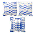 Indigo Printed Cushion Covers Set of 3, 12x12 inch