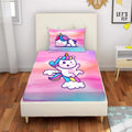 Dancing Unicorn Printed Kids Bedsheet with Pillow Cover