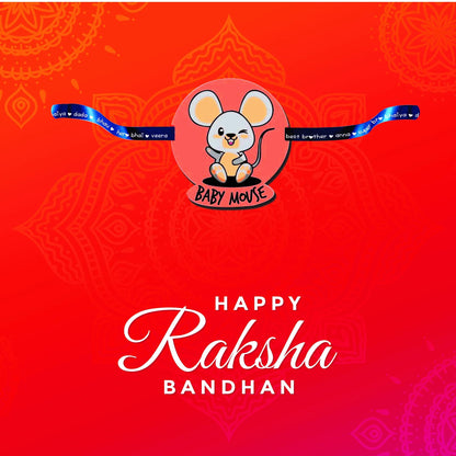 TheYayaCafe Printed Acrylic Rakhi for Baby Brother, Cute Mouse Design One Size, Raksha Bandhan Gift for Infant Toddler Boys from Sister, Birthday Festive Rakhi for Kids