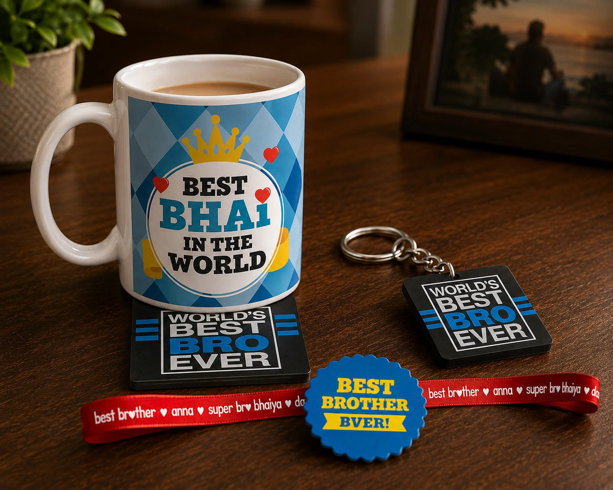 Best Bhai In The World ceramic mug detail