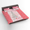 10 Years Together Couple Bedsheet with 2 Pillow Covers, Pink