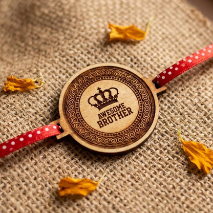 TheYayaCafe Wooden Rakhi for Brother Combo Set of 3 Laser Engraved MDF Rakhi with Quotes, Raksha Bandhan Gift for Bhai, Bhaiya, Bro from Sister, 1.5 Inch Dial