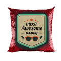 Daddy Sequin Magic Cushion with Filler 12x12, Father's Day Home Decor