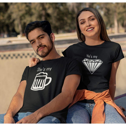 BEAR COUPLE TSHIRT SHE IS MY HE IS MY DIAMOND
