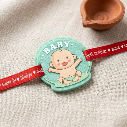 TheYayaCafe Rakhi for Baby Brother, Printed Kids Rakhi Raksha Bandhan, One Size (RK0150_0163), Raksha Bandhan Gift for Brother