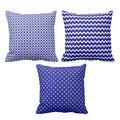 Indigo Printed Cushion Covers Set of 3, 12x12 inch