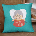 Pyaari Dadi Poly Satin Cushion 12x12 with Filler - Sky Blue