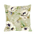 Cotton Cushion Cover 24x24 - Delicate Floral Beige Sofa Throw Pillow