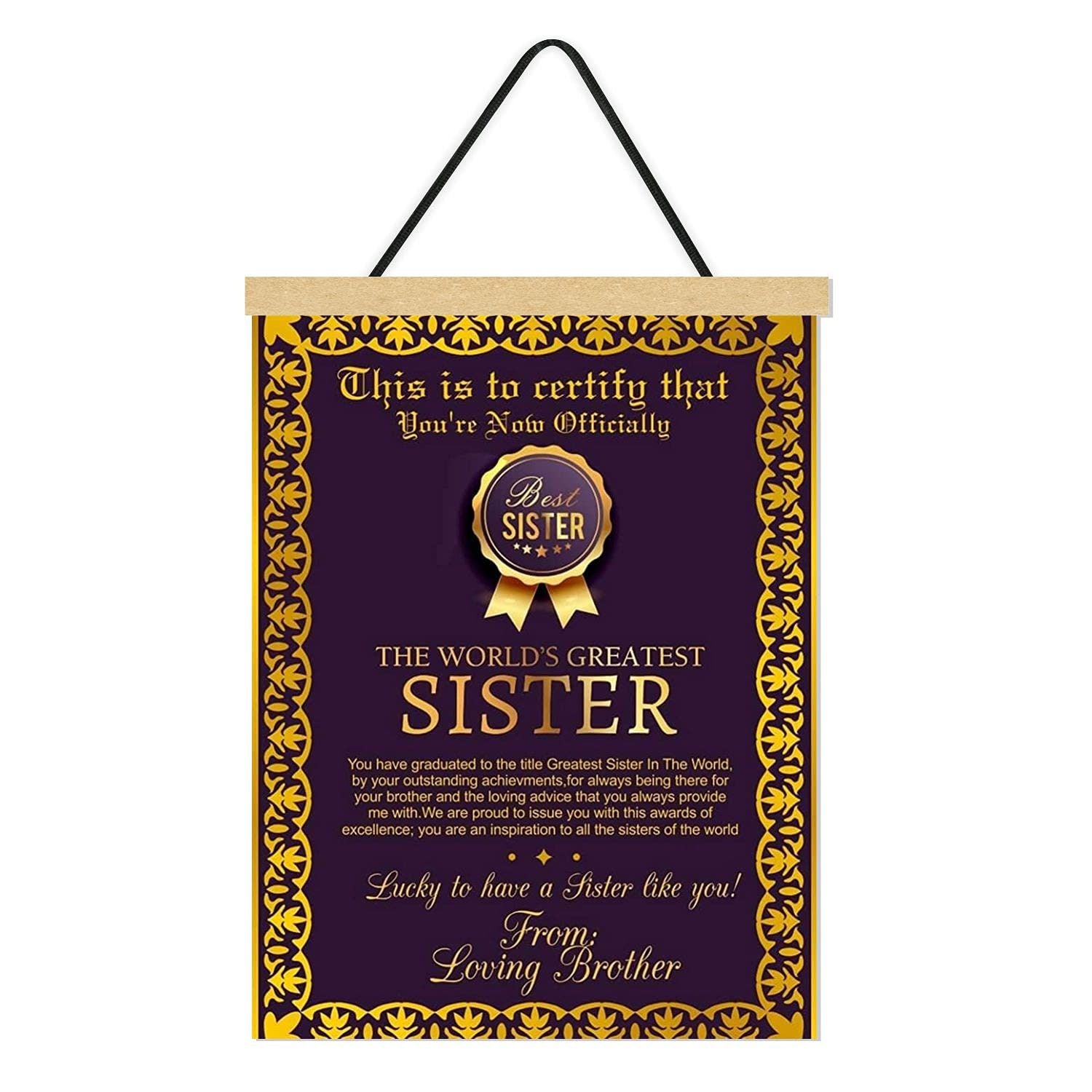 Best Sister Ever Printed Scroll Greeting Card