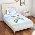 Unicorns Are Real Single Bedsheet for Kids, 250TC, with Pillow Cover
