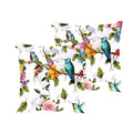 Cotton Bird Floral Cushion Covers Set of 2, 12x12 inches