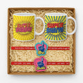 TheYayaCafe Rakhi Gifts for Bhaiya Bhabhi Combo Set of 4 with 2 Printed Coffee Mugs and 2 Designer Rakhis, Raksha Bandhan Hamper for Brother and Sister-in-Law