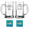 Beer Mugs Set of 2 with Coasters - Mujhe Chadhti Nahi Hai Sharabi
