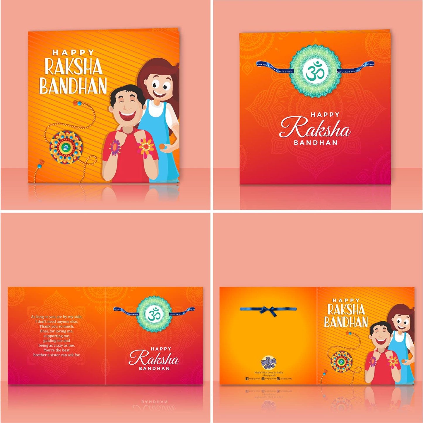 TheYayaCafe Rakhi for Brother Printed Om Rakhi Bracelet Sky Blue (1.5 Inch Dial), Raksha Bandhan Gift for Bhai, Brother, Bhaiya from Sister
