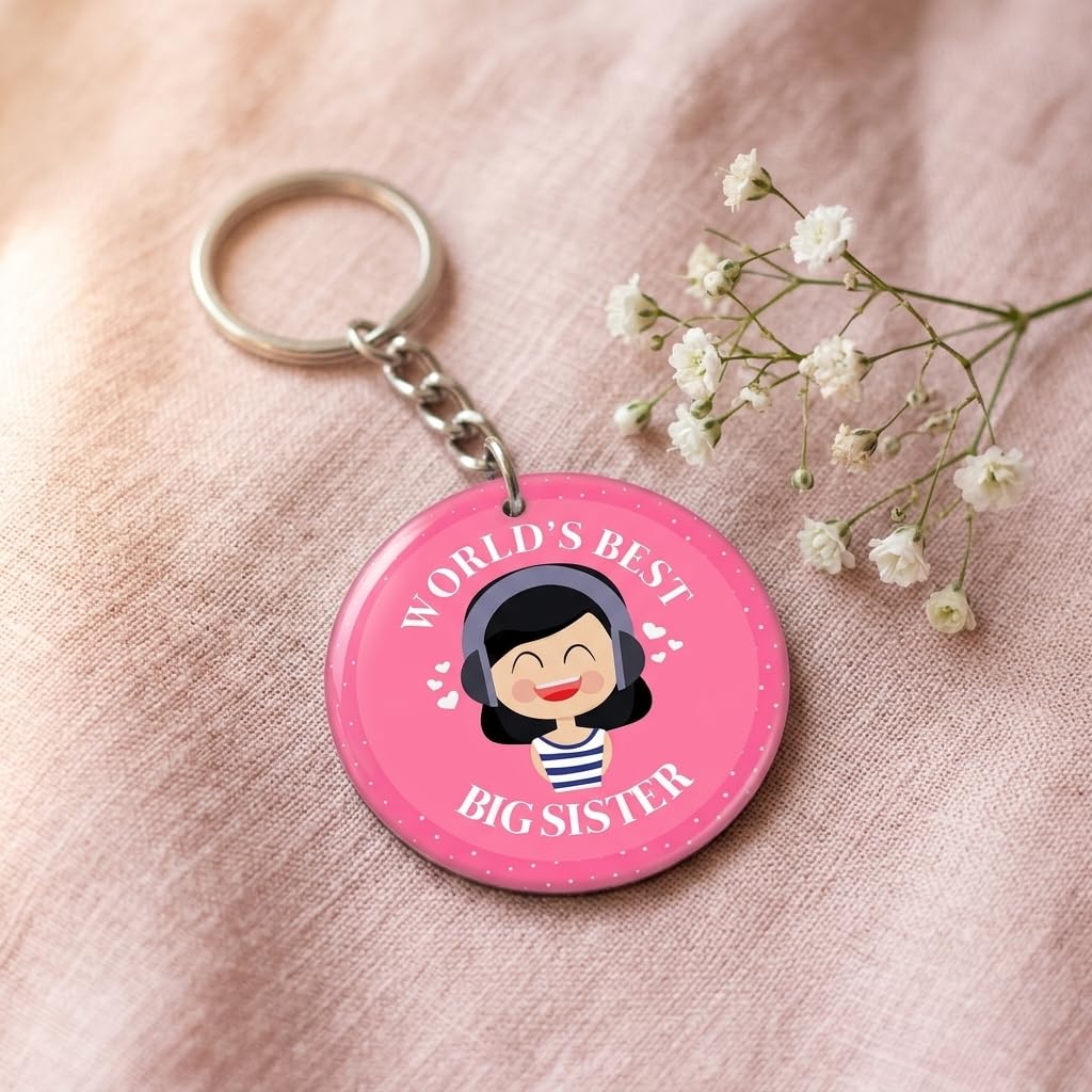 World's Best Big Sister Keychain Keyring - Personalised Gift
