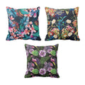 Floral Flowers Cushion Covers, 24x24 Inch, Set of 3