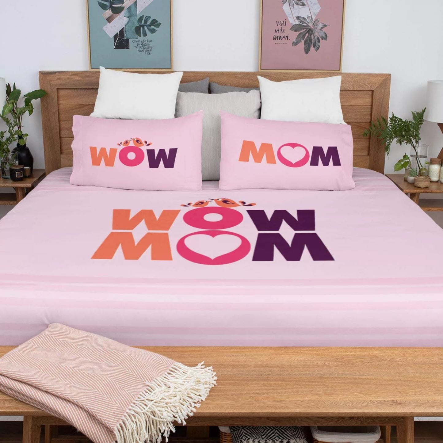 Wow Mom Pink Bedsheet