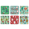 Ho Ho Ho Santa Acrylic Christmas Tea Coasters, Set of 6