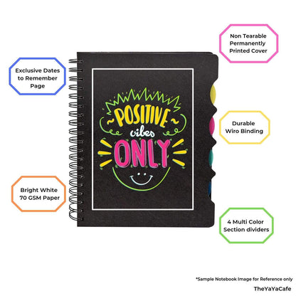 TheYaYaCafe® Bhaidooj Birthday Gifts for Sister Natkhat Behen Printed Wirebound Notebook A5 Size, 300 Ruled Pages