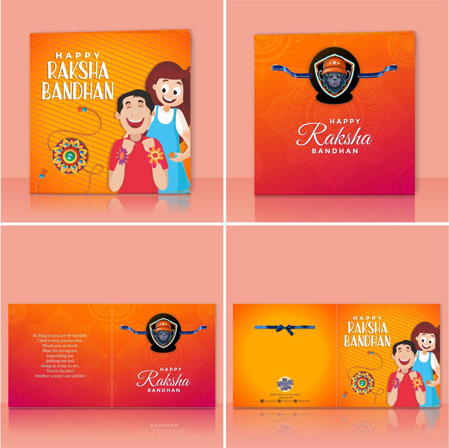TheYaYaCafe Rakhi for Brother Printed Monkey Bro Bracelet Raksha Bandhan Gift, Cute Gaming Design for Kids and Boys, Rakhi for Bhai from Sister, Raksha Bandhan 2024