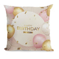 Happy Birthday Velvet Candles & Balloons Cushion Cover
