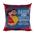 Daddy and Daughter Sequin Magic Cushion with Filler 12x12, Father's Day