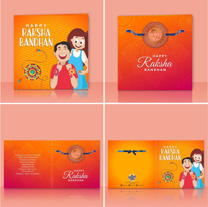 TheYayaCafe Raksha Bandhan Rakhi Bracelet for Brother Ganesha Printed Design Rose Gold Finish, Rakhi Gift for Bhai, Brother, Raksha Bandhan, Bhai Dooj from Sister