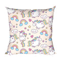 Cute Unicorns Birthday Cushion Cover - Cotton Throw Pillow, 20x20