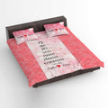 Couple Bedsheet 15 Years Together Forever with 2 Pillow Covers, Pink