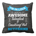Smoking Hot Boyfriend Cushion Cover - Personalised Valentine Gift 12x12